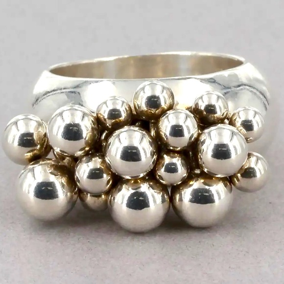 RARE Silpada Vintage Sterling Silver ChaCha Floating Silver Bead Ring Price FIRM - Picture 9 of 13